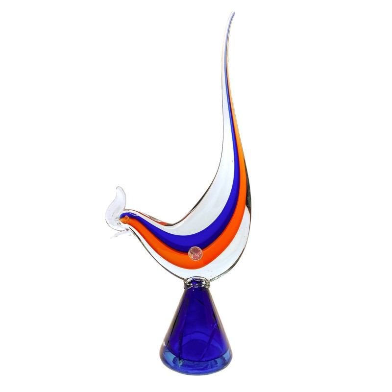 Coq en verre soufflé polychrome Murano