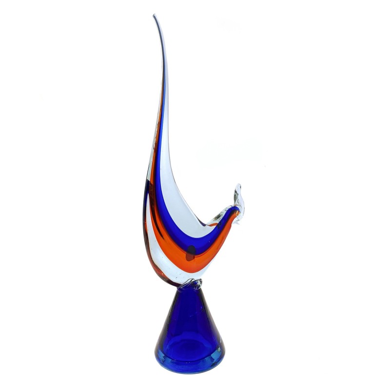 Coq en verre soufflé polychrome Murano