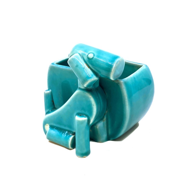 Petit vase chien en céramique