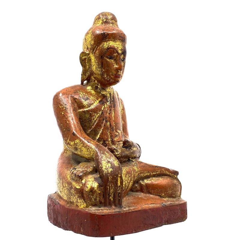 Bouddha ancien en bois Mandalay Birmanie
