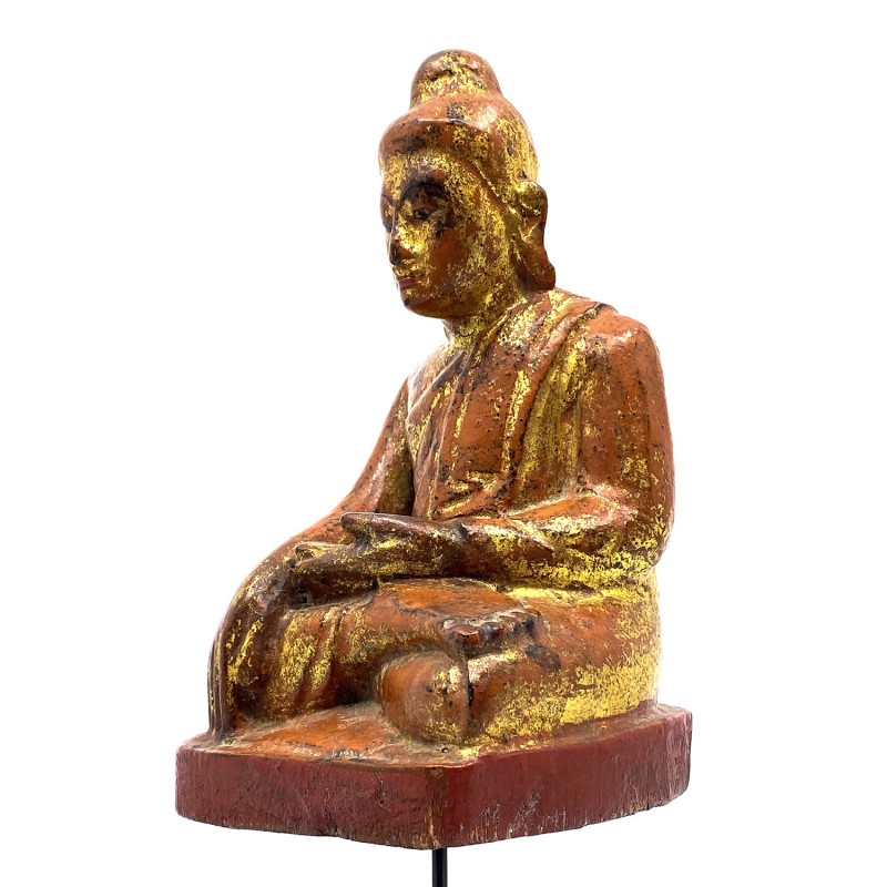 Bouddha ancien en bois Mandalay Birmanie