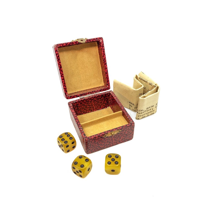 Boîte aux 3 dés à jouer 4-2-1 vintage
