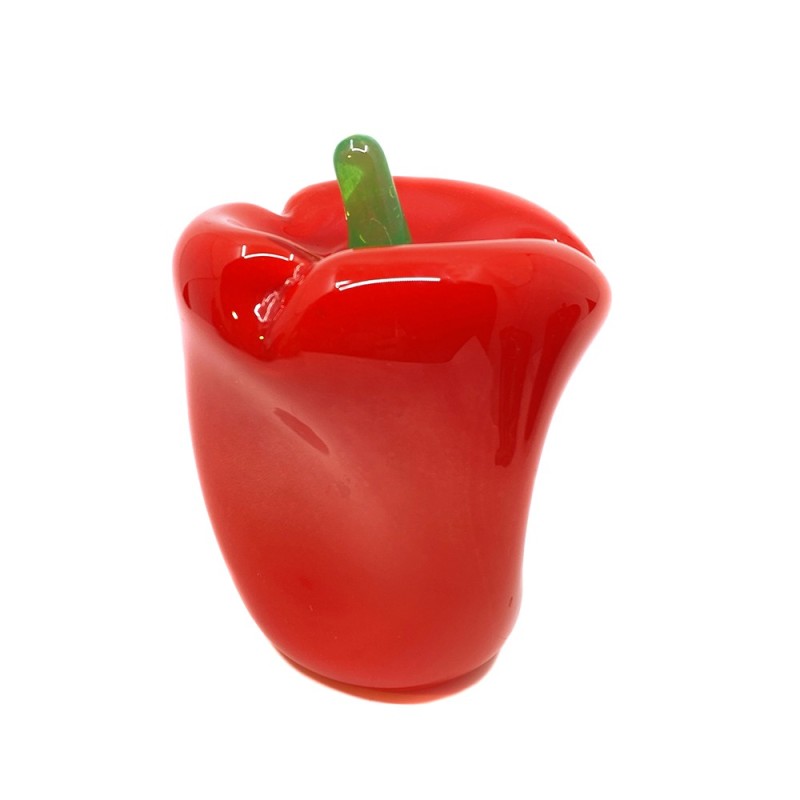 Presse-papiers poivron rouge en verre Murano