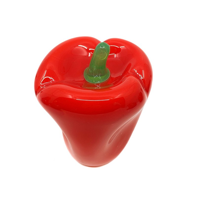 Presse-papiers poivron rouge en verre Murano