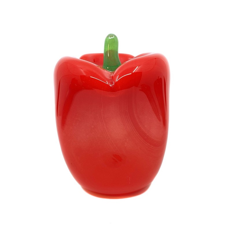 Presse-papiers poivron rouge en verre Murano
