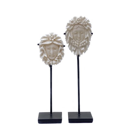 Duo de camés visages féminins aux fleurs