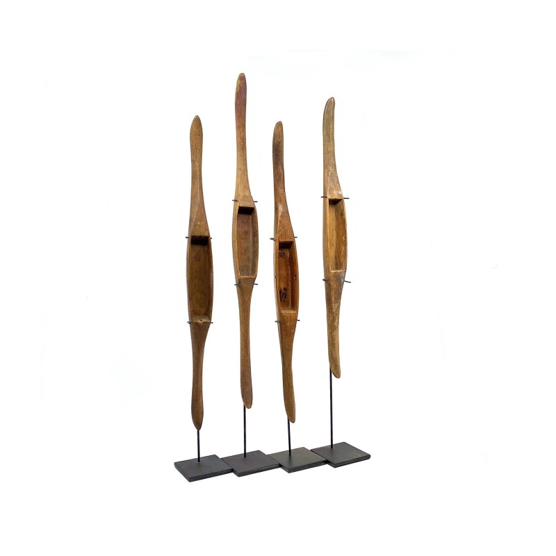 Navettes anciennes en bois de métier à tisser cambodgien