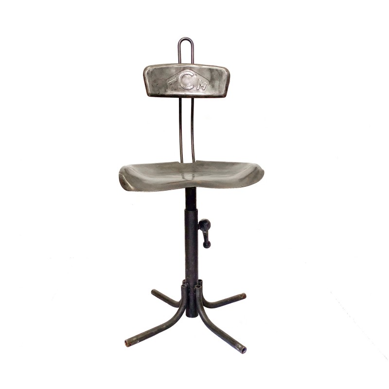 Chaise d'atelier en métal réglable en hauteur