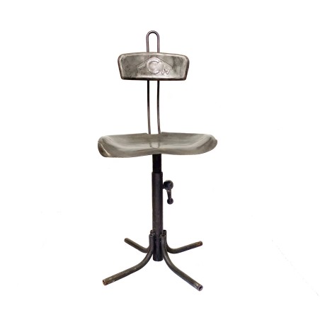 Chaise d'atelier en métal réglable en hauteur