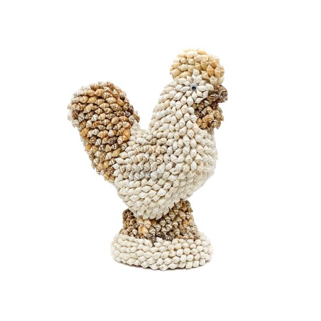 Coq kitsch en petits coquillages