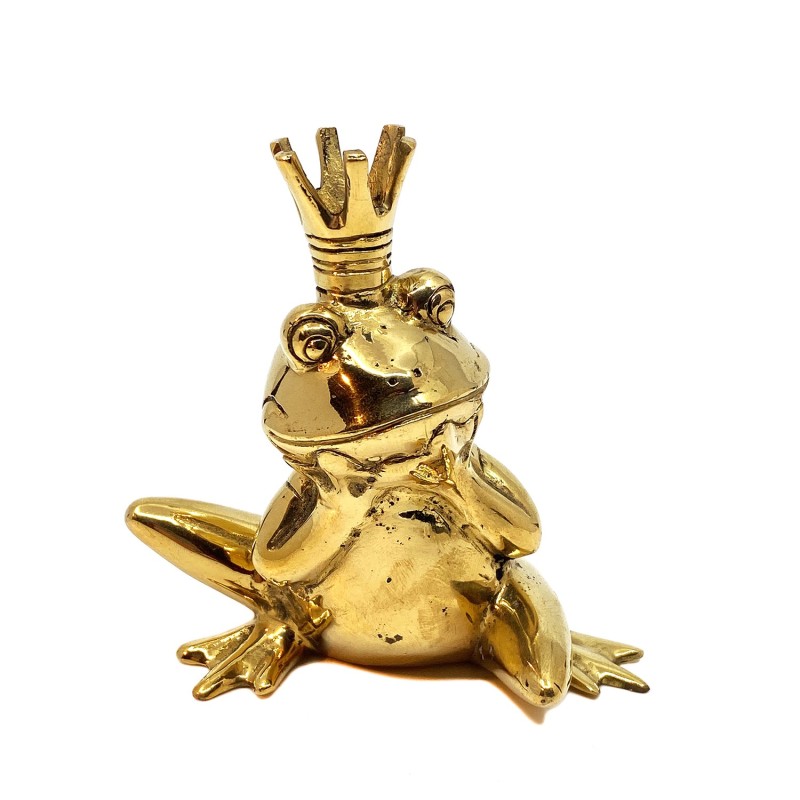 Grenouille couronnée en laiton doré