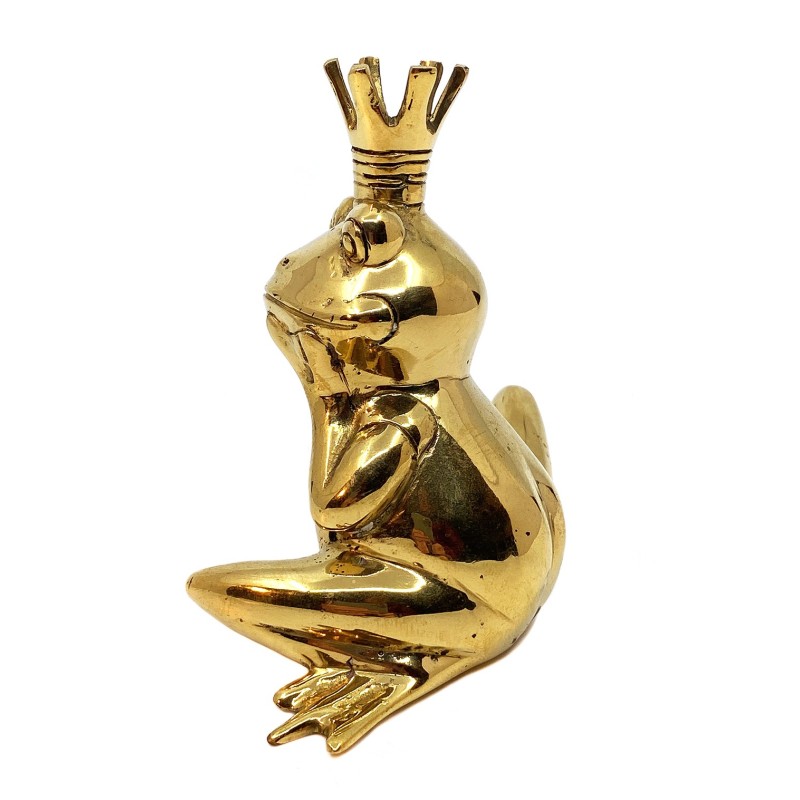 Grenouille couronnée en laiton doré