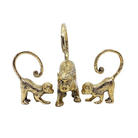 Famille singes en laiton doré