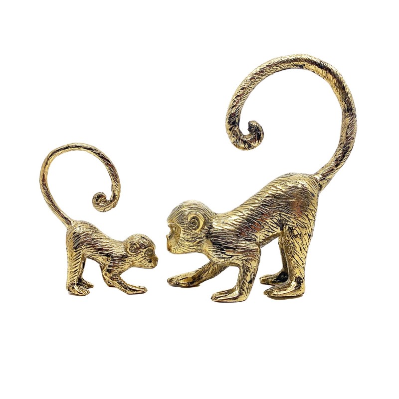 Famille singes en laiton doré