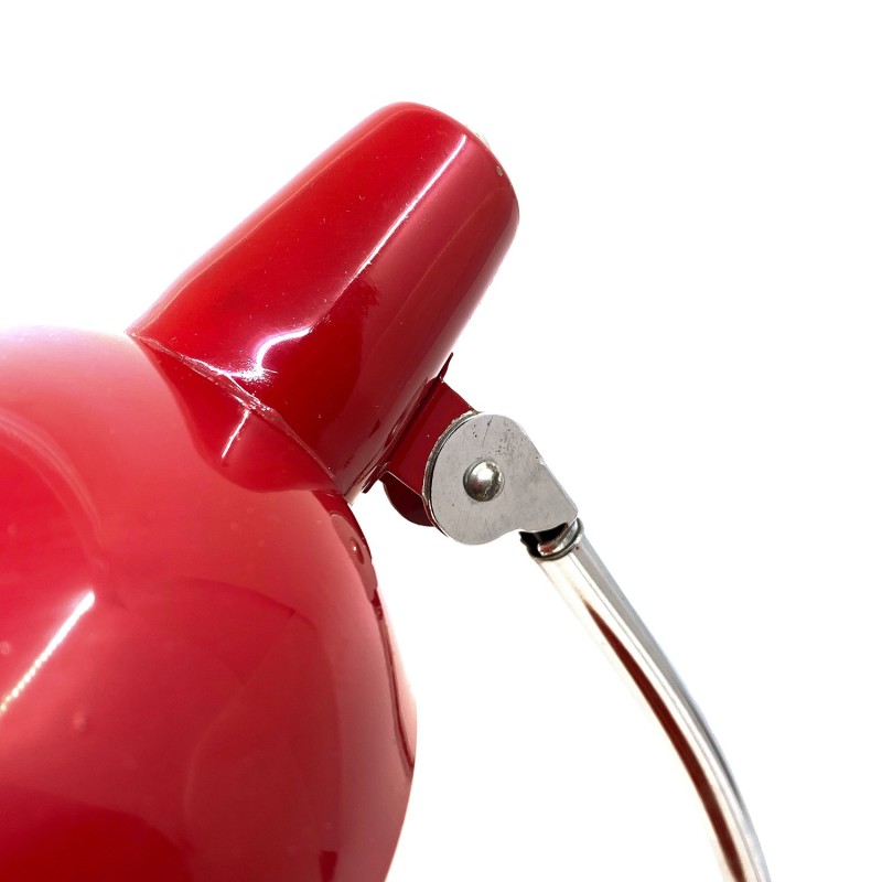 Lampe rouge de bureau vintage, traces d'usure, années 1960