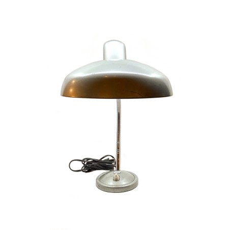 Lampe grise de bureau vintage, traces d'usure, années 1960