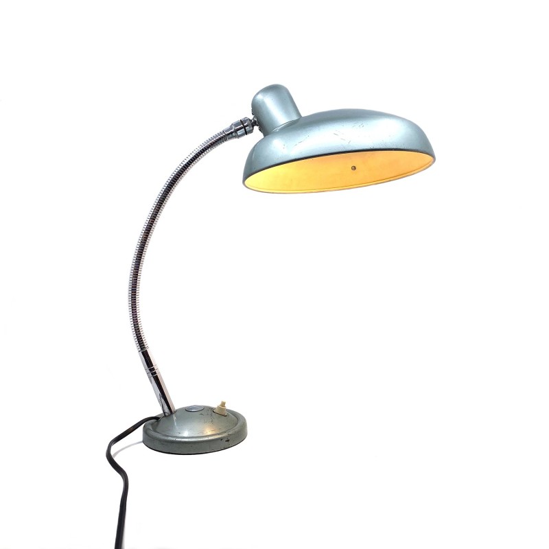 Lampe grise de bureau vintage, traces d'usure, années 1960