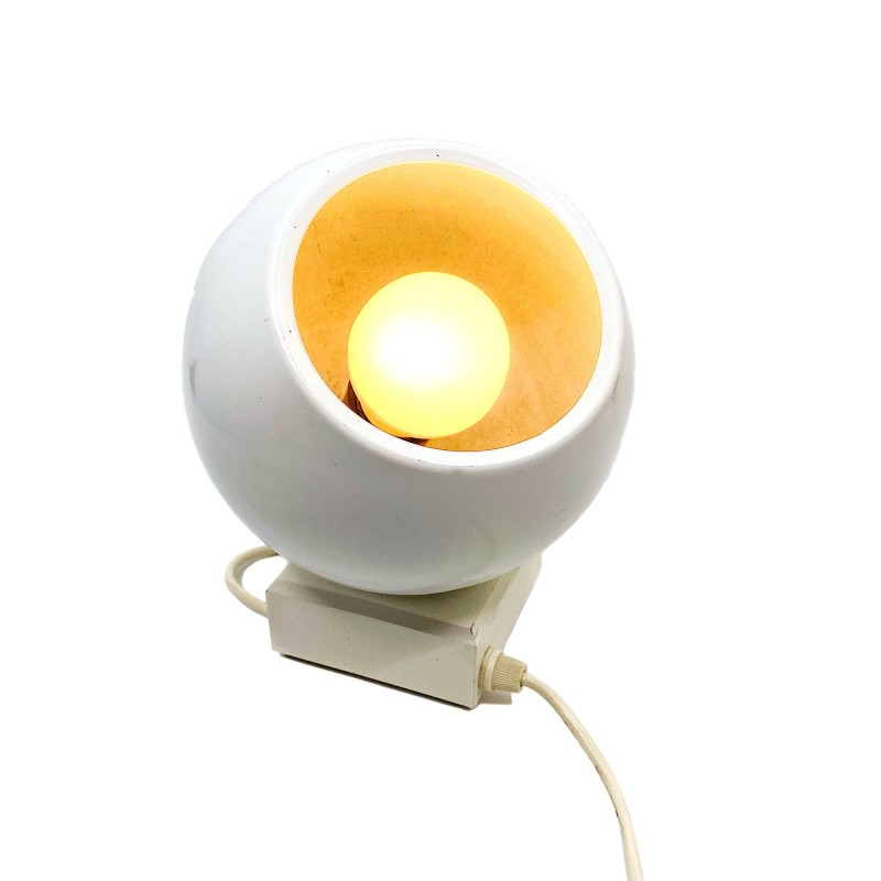 Lampe boule vintage, aimantée sur son socle et inclinable, années 1970