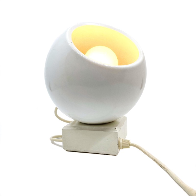 Lampe boule vintage, aimantée sur son socle et inclinable, années 1970