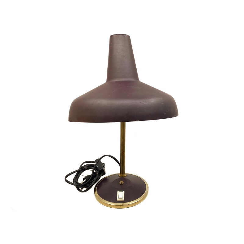 Lampe brune vintage, tige flexible, années 1960