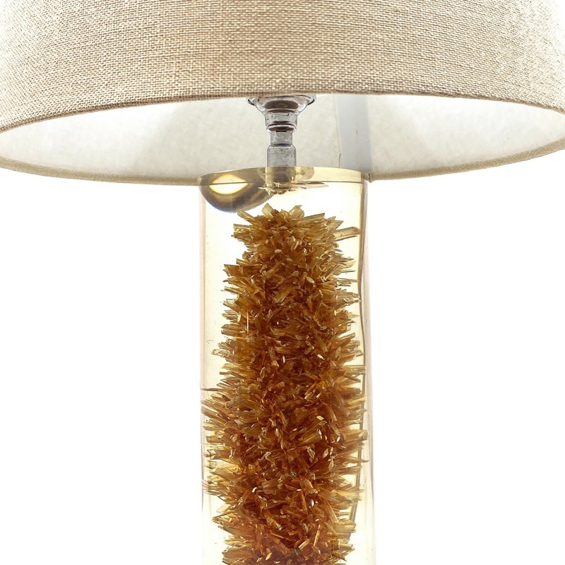 Lampe d'ambiance  vintage, métal et résine, abat-jour contemporain, années 1960