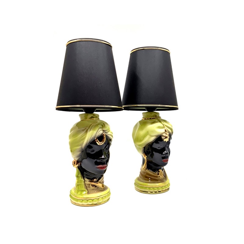 Lampes d'ambiance américaines porcelaine émaillée, années 1950