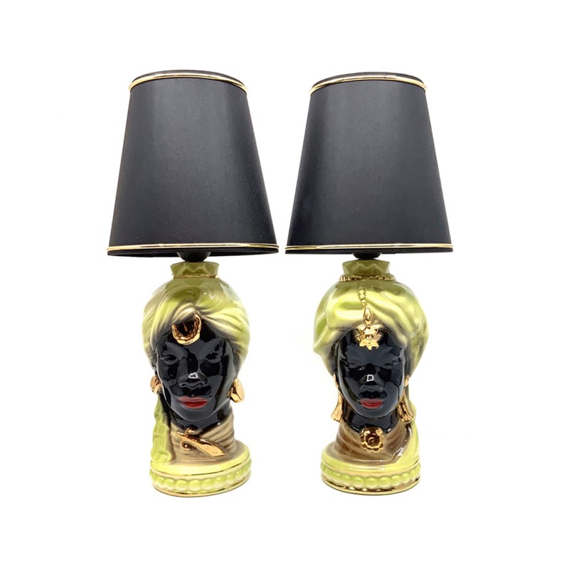 Lampes d'ambiance américaines porcelaine émaillée, années 1950