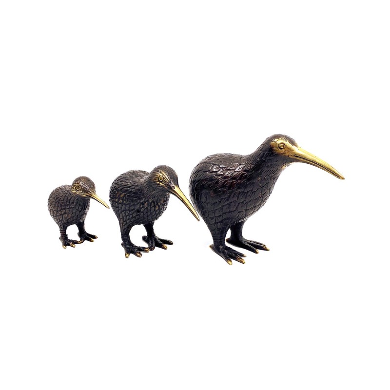 Famille kiwis en laiton patiné