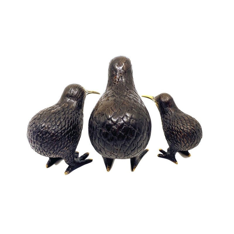 Famille kiwis en laiton patiné