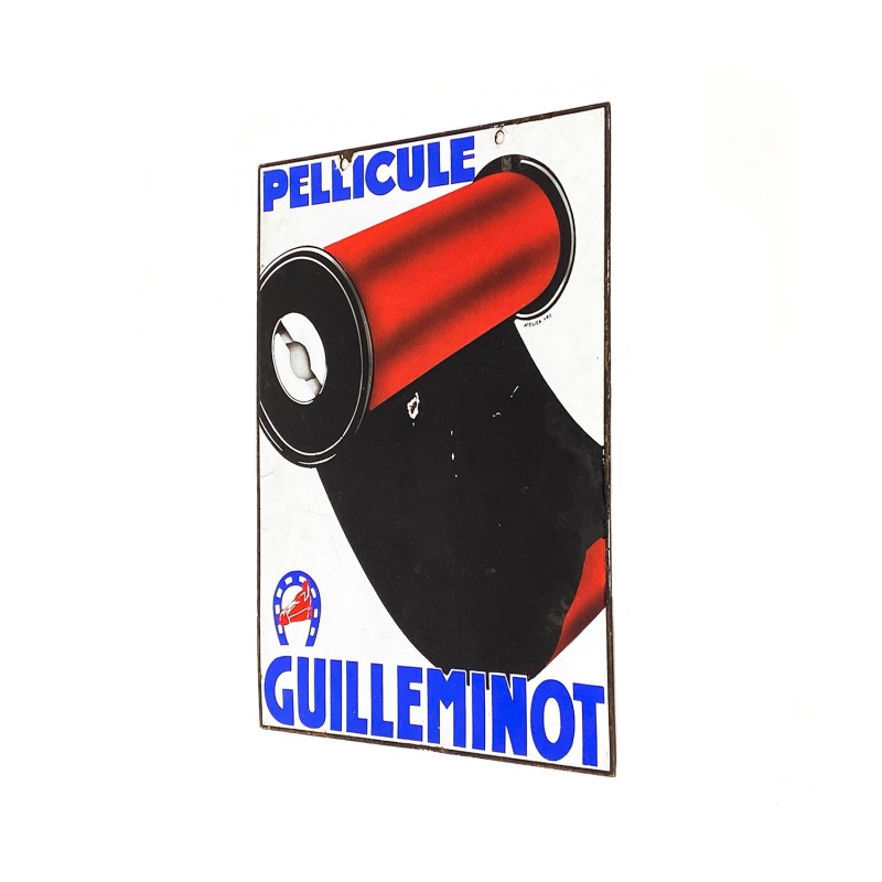 Plaque émaillée, pellicule Guillemot, Atelier Pro. double-face