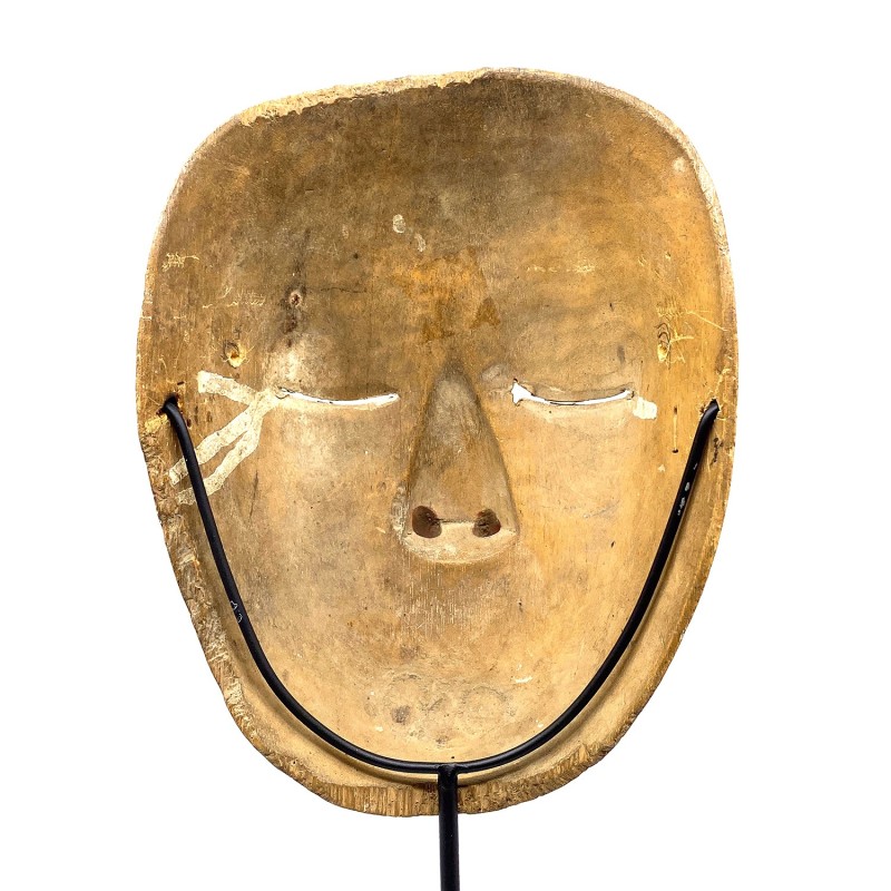 Masque balinais Topeng Tua très ancien en bois sculpté peint,  personnage qui joue avec les spectateurs