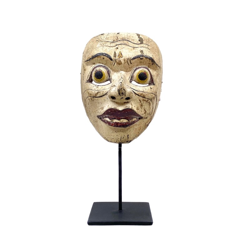 Masque balinais Topeng  ancien en bois sculpté peint