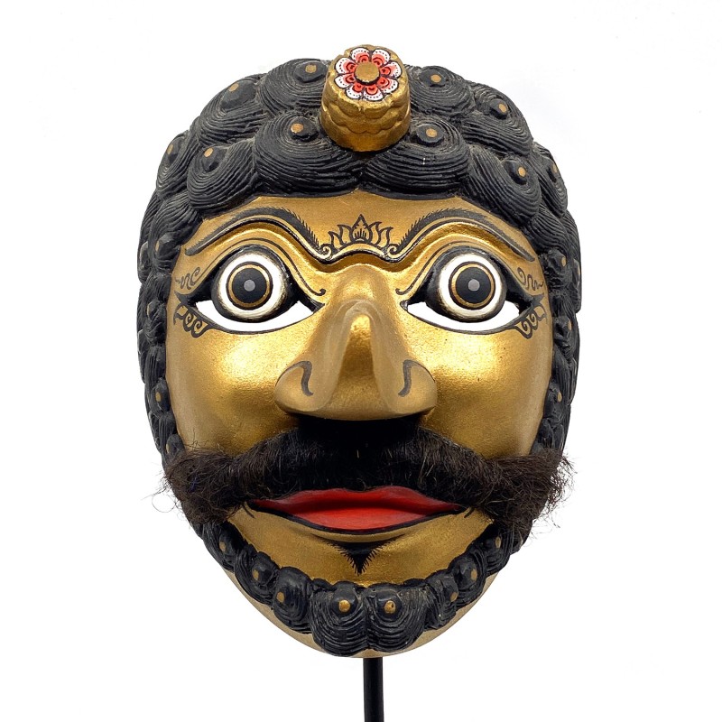 Masque javanais  Wayang Topeng  contemporain en bois sculpté peint