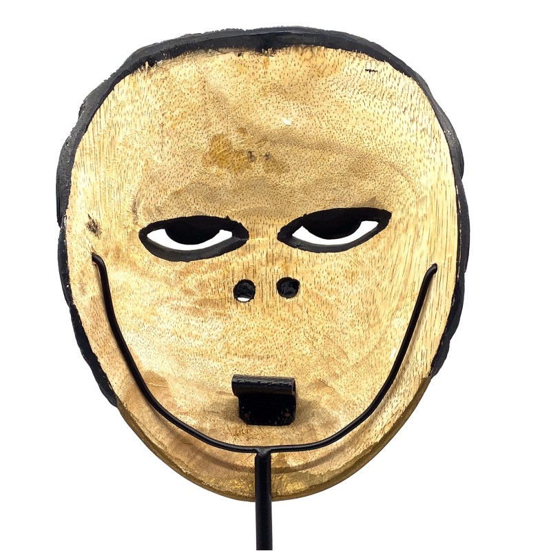 Masque javanais  Wayang Topeng  contemporain en bois sculpté peint