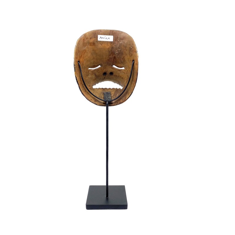 Masque javanais  Wayang Topeng  ancien, personnage Anila Hanuman, dieu singe, en bois sculpté peint