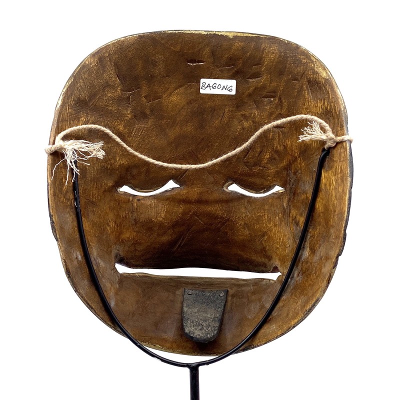 Masque javanais  Wayang Topeng  ancien, personnage de Bagong, en bois sculpté peint