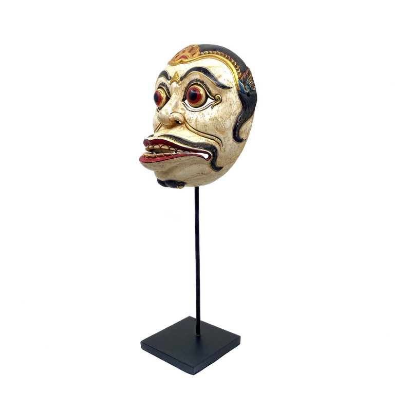 Masque javanais  Wayang Topeng  ancien, personnage  d'Hanuman, en bois sculpté peint