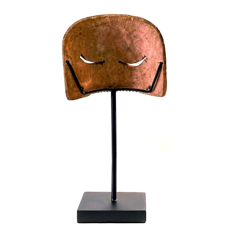 Masque javanais  Wayang Topeng  ancien, grenouille noire, en bois sculpté peint