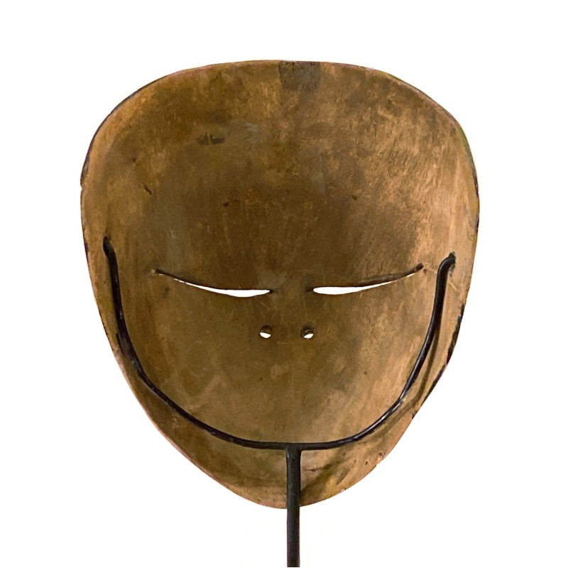 Masque javanais  Wayang Topeng, personnage vert,  en bois sculpté peint